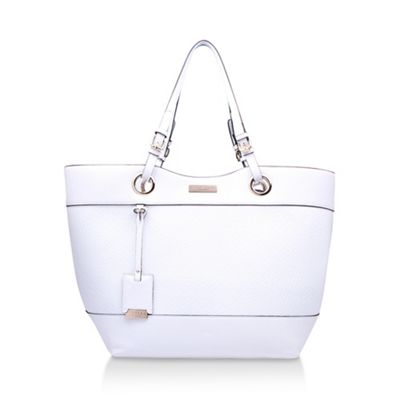 White 'Lucinda2' woven handbag with shoulder straps
